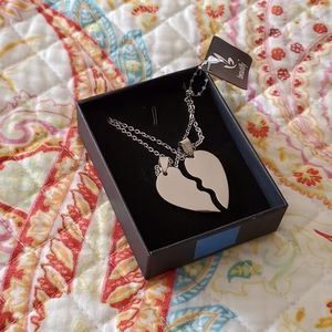 NEW 2 piece Half Heart Necklace